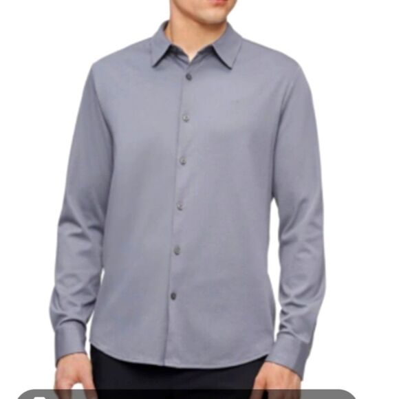Express Gray Dress Shirt Classic Modern Fit - Picture 1 of 4